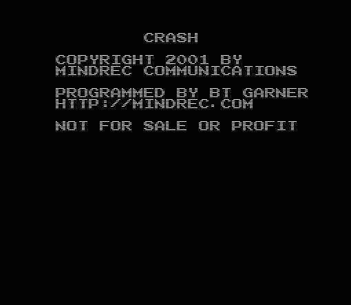 jeu Crash by Bt Gardner V1.01